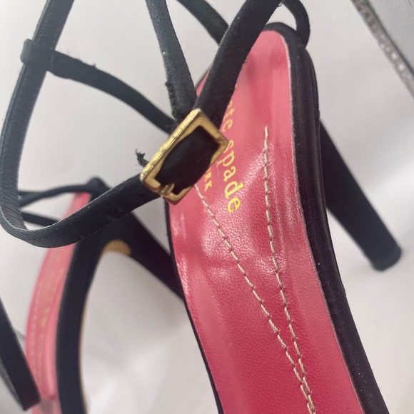 Kate Spade - 8.5 B - Black Satin Peep Toe - Used - Picture 10 of 10